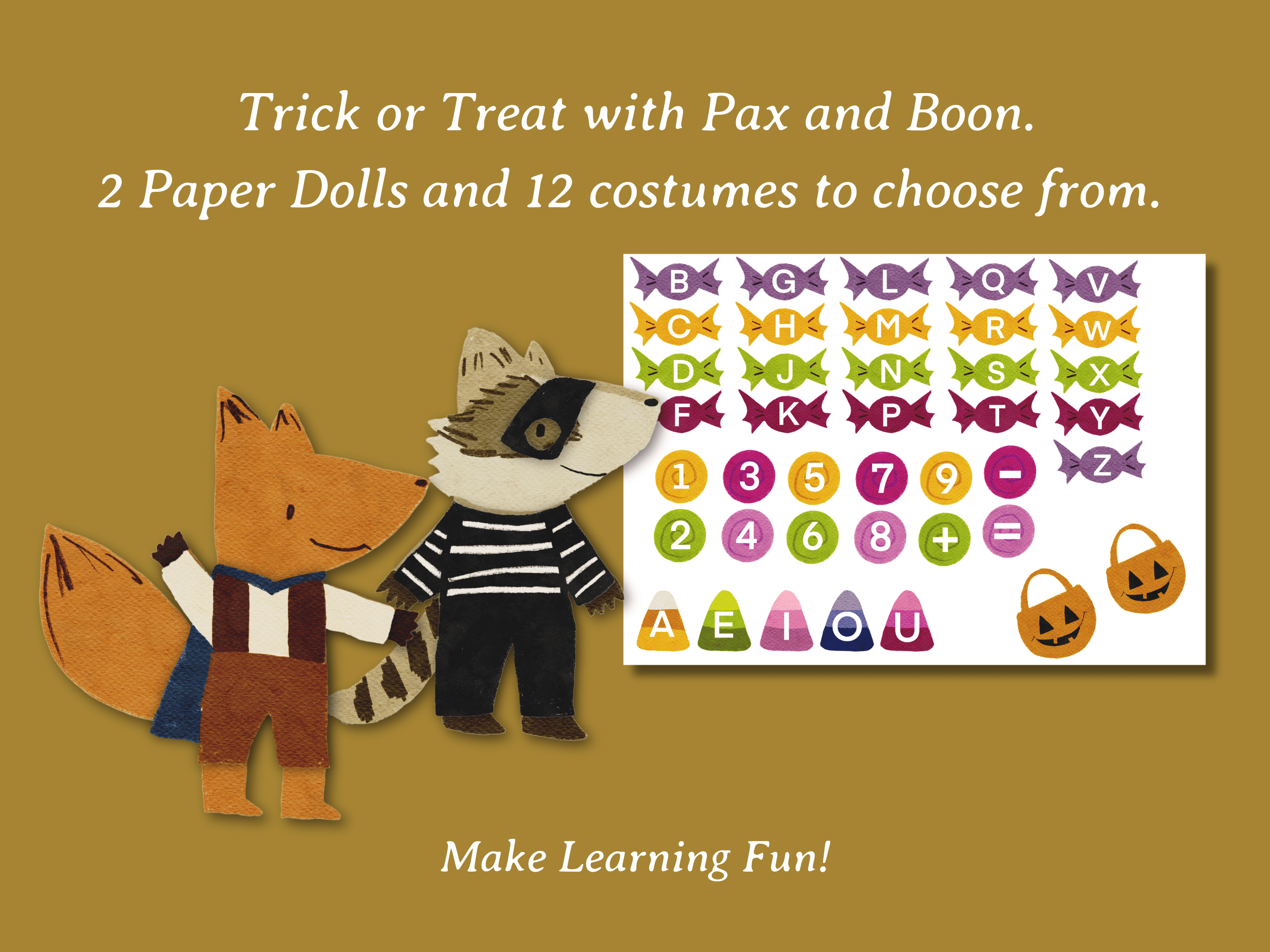 Halloween Paper Doll Set - Pax and Boon Trick R Treat - Image 3